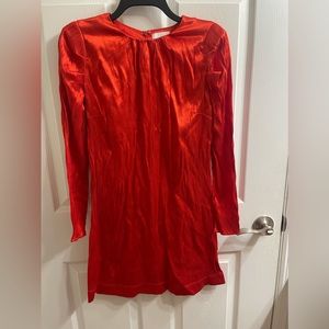 Orange/Red Satin Nine West Dress-Never worn